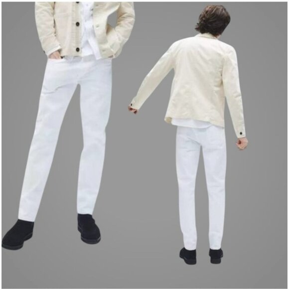 Rag & Bone White Fit 2 Slim Leg Standard Issue Jeans Mens 31 Buttonfly Aged Brig - Picture 1 of 15